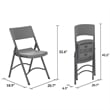 ZOWN Classic Commercial Resin Folding Chair in Gray 4 Pack