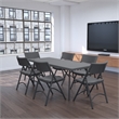 ZOWN Classic Commercial Resin Folding Chair in Gray 4 Pack