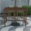 COSCO Outdoor Living Patio Bar Table in Steel in Brown