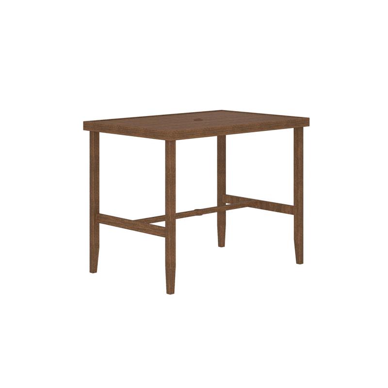 COSCO Outdoor Living Patio Bar Table in Steel in Brown