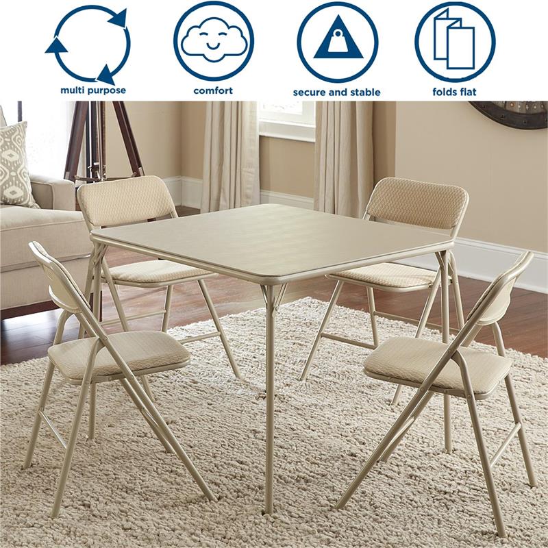 COSCO 5-Piece Folding Dining Set with 34