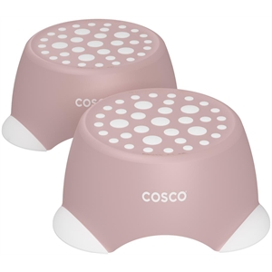 cosco kids one-step step stool tall 150 lb. capacity in pink (2-pack)