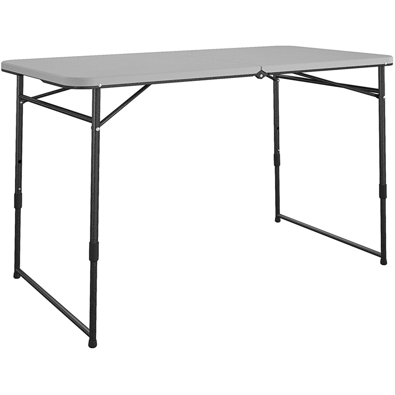 COSCO 4 ft. Fold-in-Half Portable Utility Table  Indoor/Outdoor in Gray