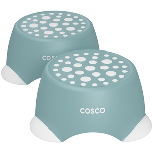 cosco kids one-step step stool 150 lb. capacity in blue and white (2-pack)