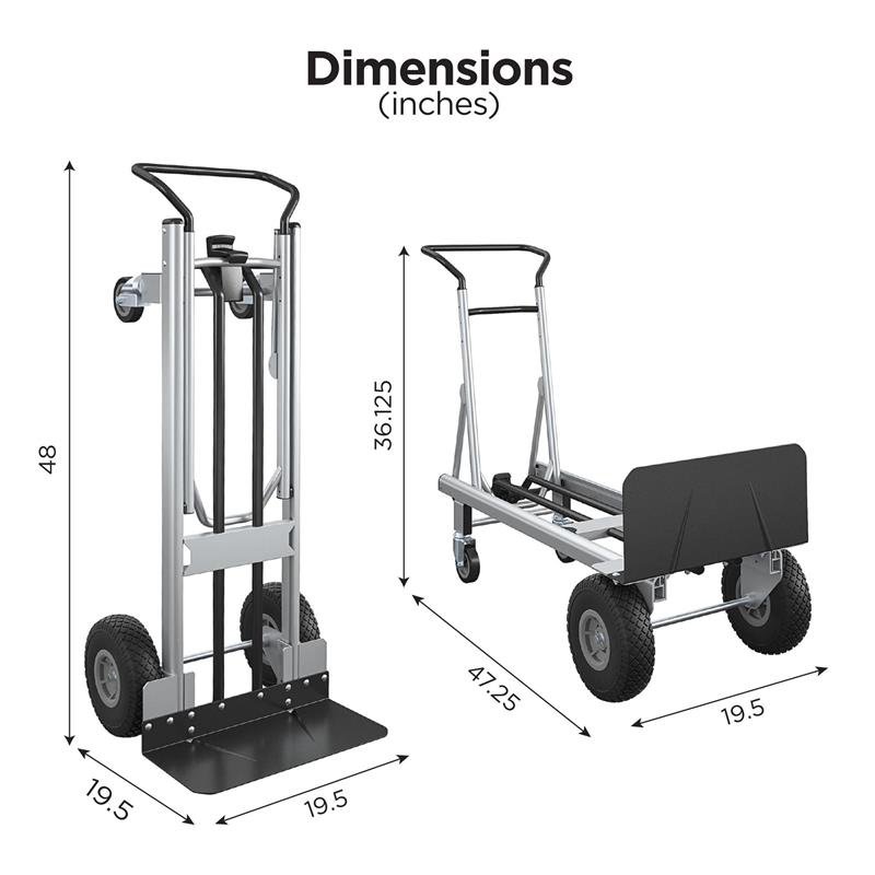 COSCO 2-in-1 Hybrid Handtruck Commercial Use 1000lb/800lb Weight capacity