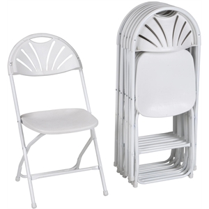zown premium commercial plastic stacking folding chair in  white (8-pack)