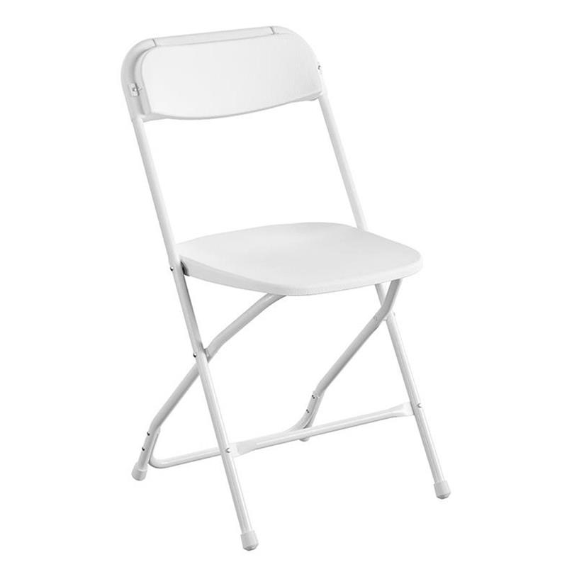 ZOWN Premium Commercial Plastic Stacking Folding Chair in White (8-Pack)