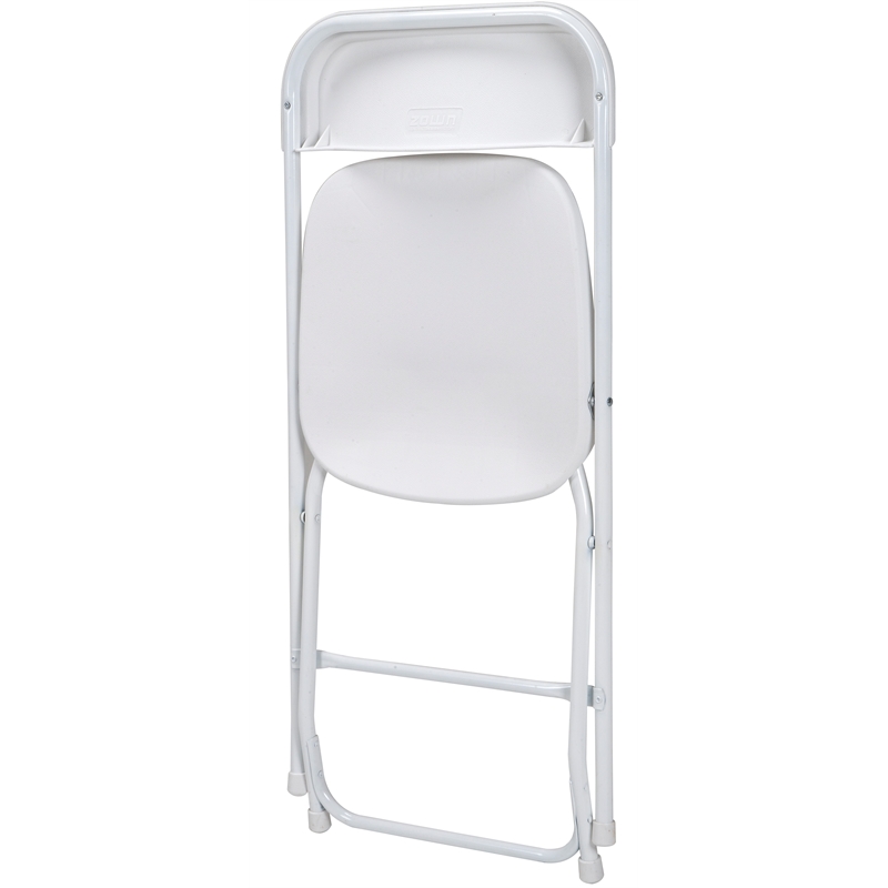 ZOWN Premium Commercial Plastic Stacking Folding Chair in White (8-Pack)