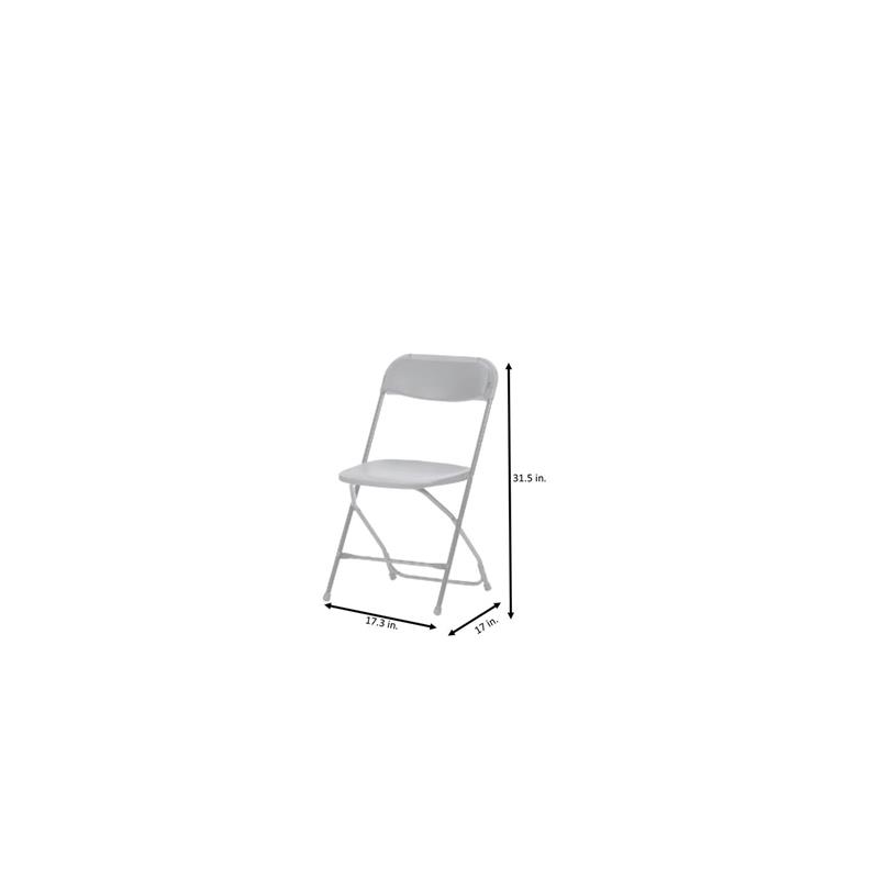 ZOWN Premium Commercial Plastic Stacking Folding Chair in White (8-Pack)