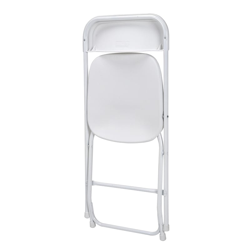 ZOWN Premium Commercial Plastic Stacking Folding Chair in White (8-Pack)