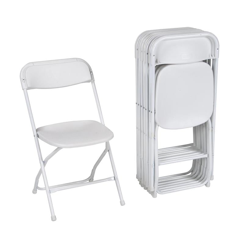 ZOWN Premium Commercial Plastic Stacking Folding Chair in White (8-Pack)