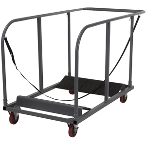 zown commercial heavy duty round folding table trolley cart in gray