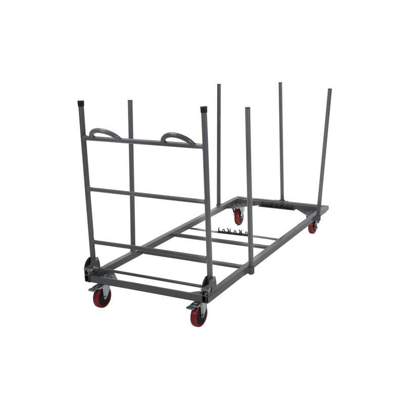 ZOWN Commercial Rectangular Folding Table Trolley Cart in Gray
