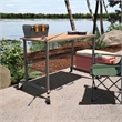 COSCO SmartFold Portable Workbench Folding Utility Table with Casters in Gray