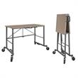 COSCO Smartfold Portable Folding Work Desk with Engineered Wood Top in Gray