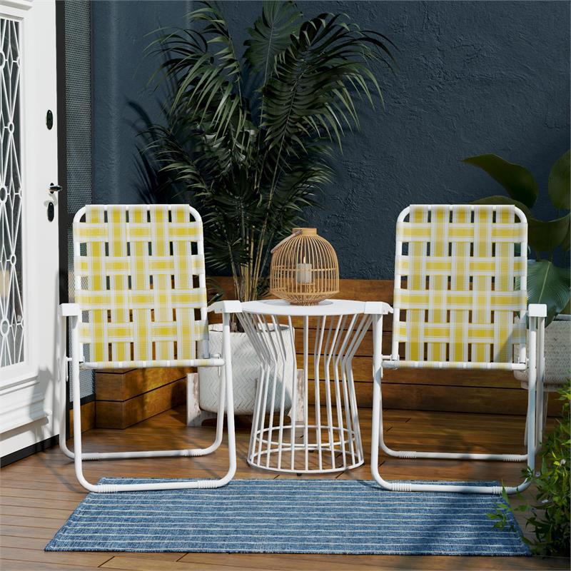 Novogratz Poolside Gossip Collection Priscilla Folding Chairs Yellow (2-Pack)