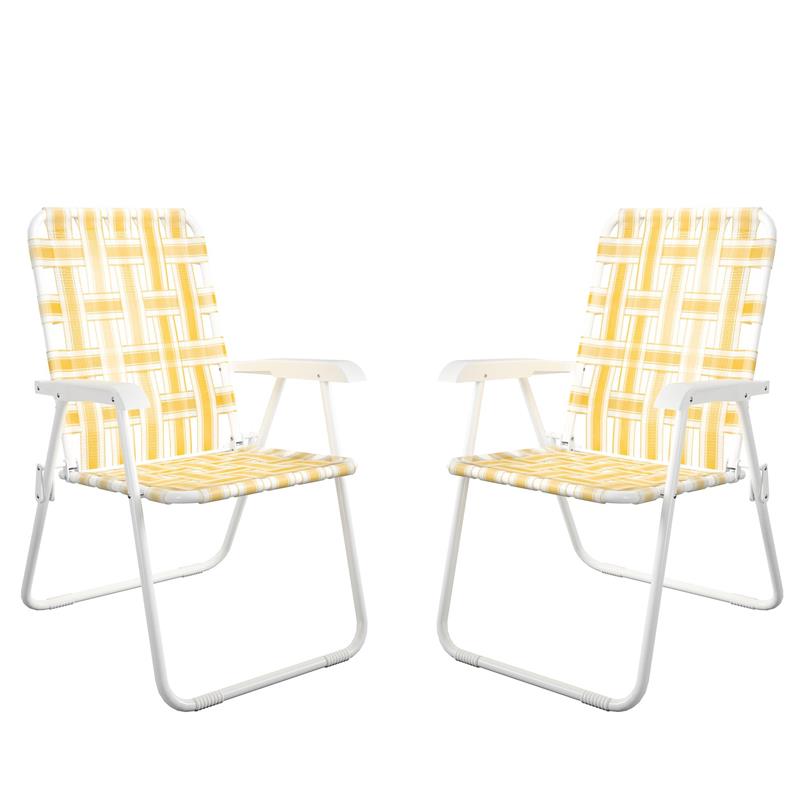 Novogratz Poolside Gossip Collection Priscilla Folding Chairs Yellow (2-Pack)