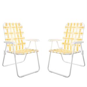 novogratz poolside gossip collection priscilla folding chairs yellow (2-pack)