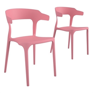 novogratz poolside collection felix stacking dining chairs in pink (2-pack)