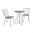 Novogratz Poolside Gossip Heidi 3-Piece Indoor/Outdoor Bistro Set in Light Gray