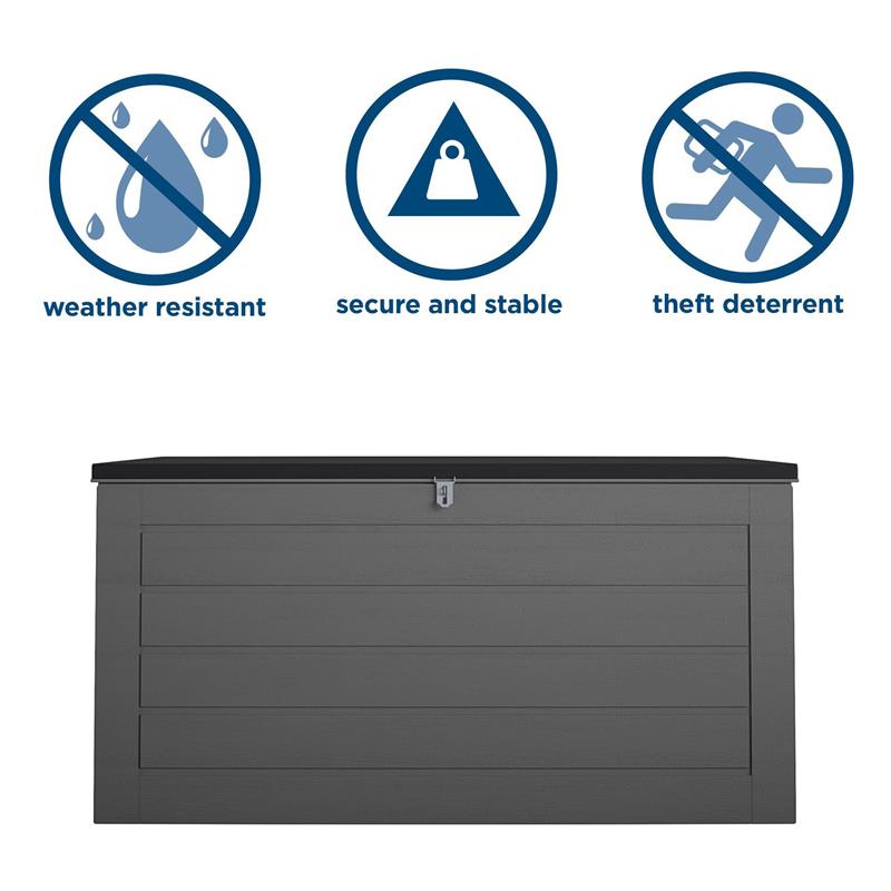 Cosco Outdoor Patio Deck Storage Box Extra Large 180 Gallons in Charcoal