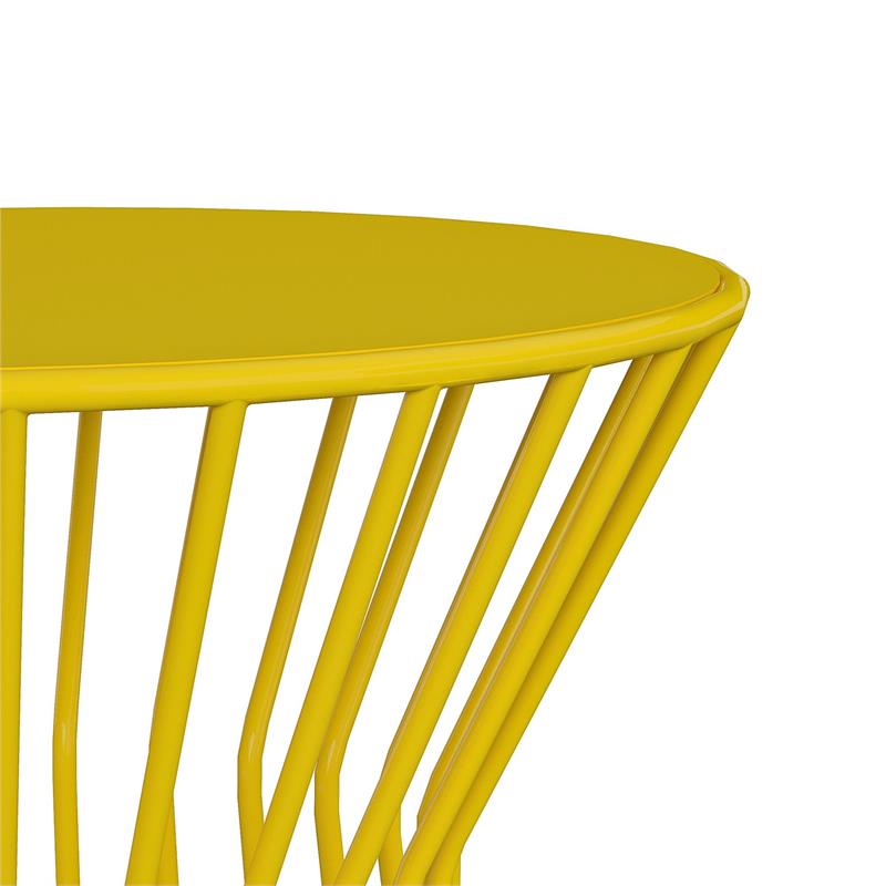 Novogratz Poolside Gossip Collection Roberta Outdoor/Indoor Side Table in Yellow
