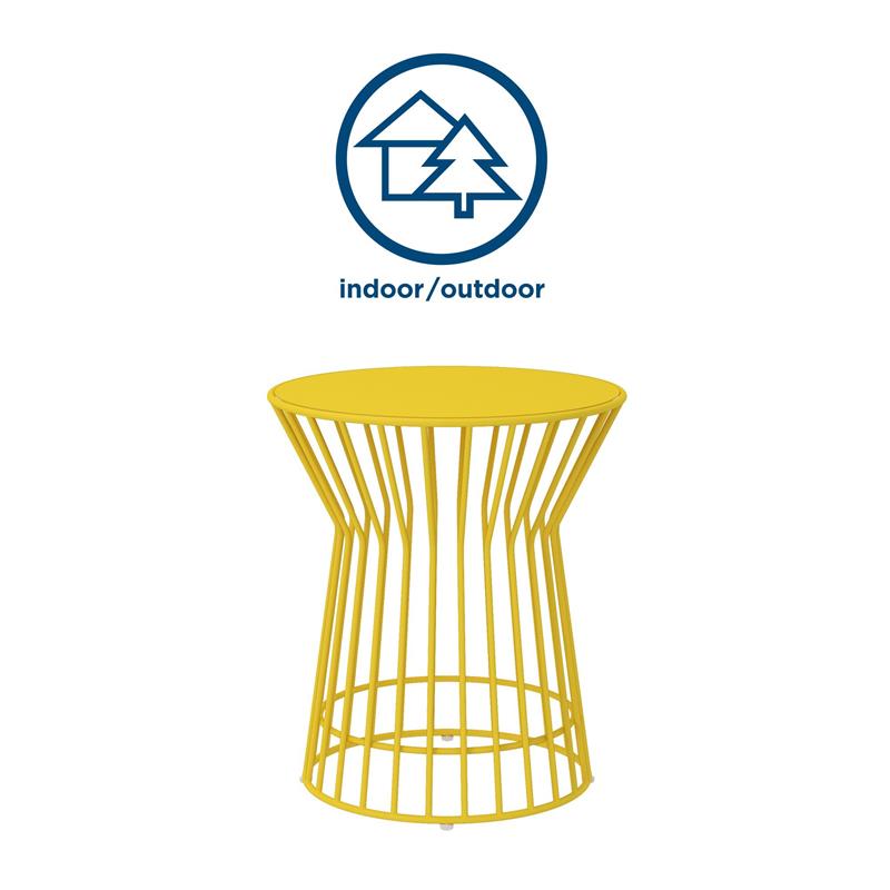 Novogratz Poolside Gossip Collection Roberta Outdoor/Indoor Side Table in Yellow