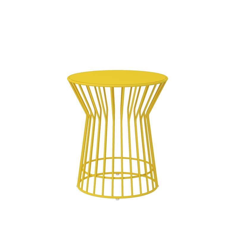 Novogratz Poolside Gossip Collection Roberta Outdoor/Indoor Side Table in Yellow