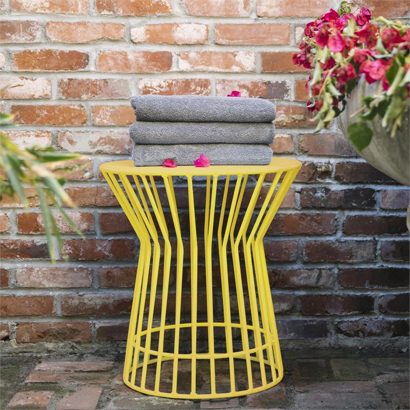Novogratz Poolside Gossip Collection Roberta Outdoor/Indoor Side Table in Yellow