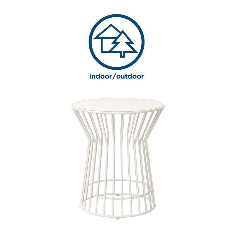 Novogratz Poolside Gossip Collection Roberta Outdoor/Indoor Side Table in White