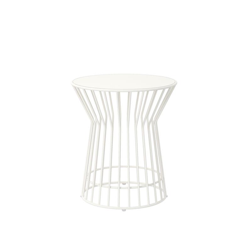 Novogratz Poolside Gossip Collection Roberta Outdoor/Indoor Side Table in White