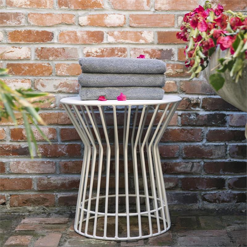 Novogratz Poolside Gossip Collection Roberta Outdoor/Indoor Side Table in White