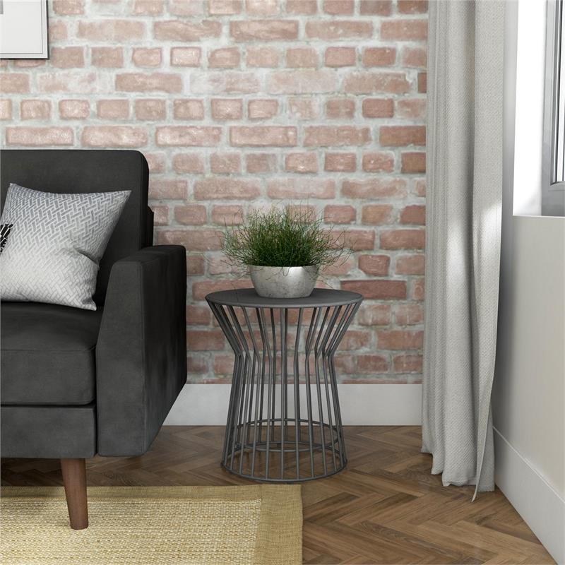 Novogratz Poolside Gossip Collection Roberta Side Table in Charcoal