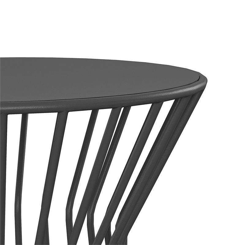 Novogratz Poolside Gossip Collection Roberta Side Table in Charcoal