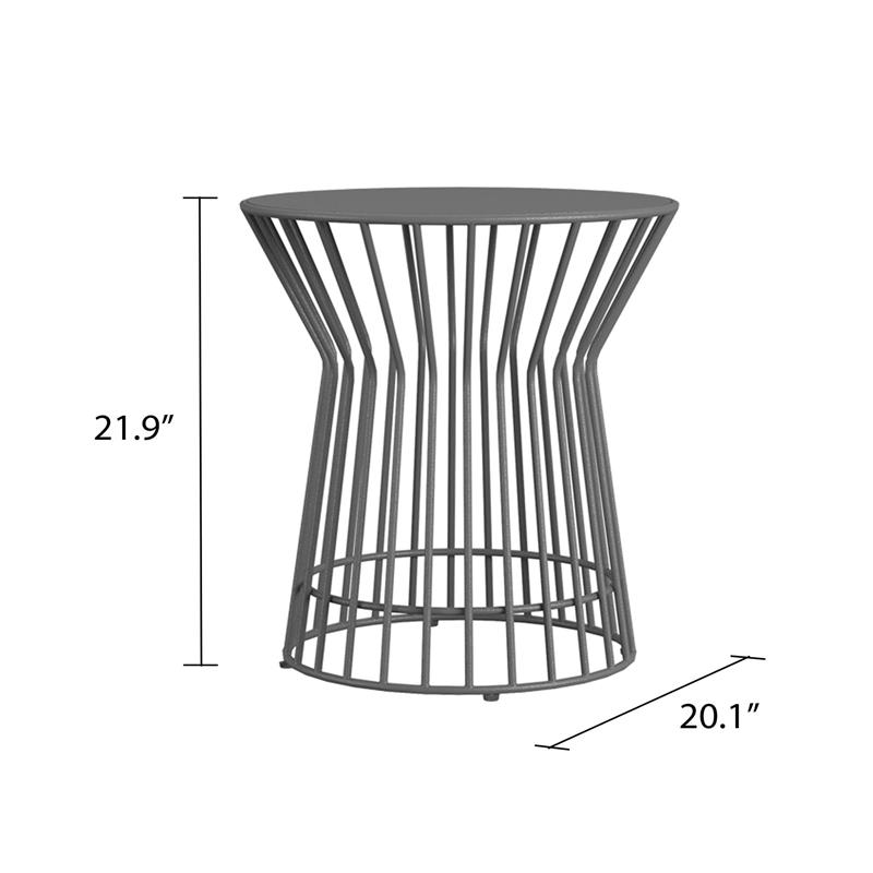 Novogratz Poolside Gossip Collection Roberta Side Table in Charcoal