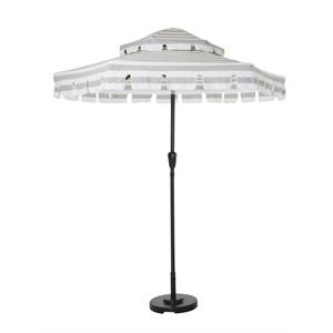 novogratz poolside gossip collection connie outdoor umbrella in gray and white