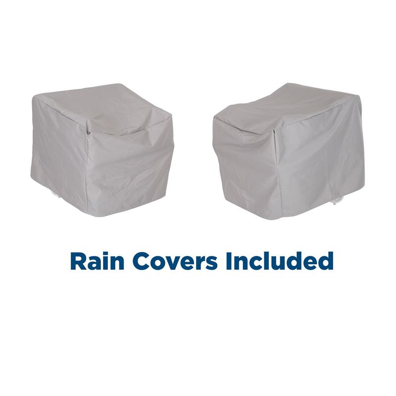 Novogratz Poolside Gossip Collection Teddi Lounge Chairs 2-piece in Charcoal