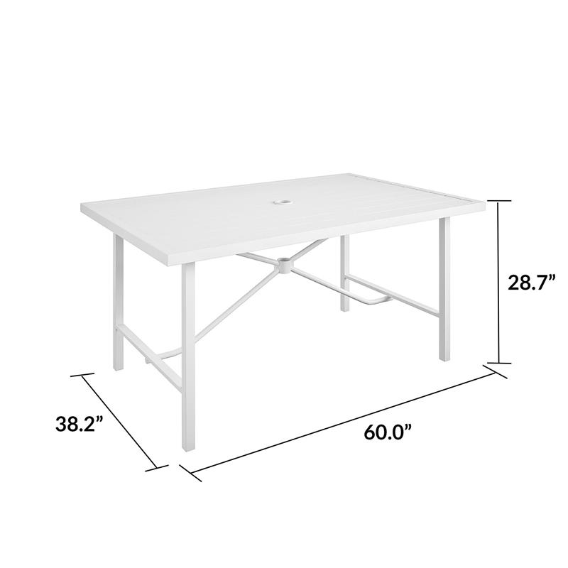 COSCO Outdoor Furniture Patio Dining Table Steel in White
