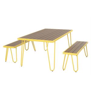 novogratz poolside gossip collection paulette table and bench set in yellow