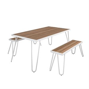 novogratz poolside gossip collection paulette table and bench set in white