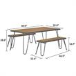 Novogratz Poolside Gossip Collection Paulette Table and Bench Set in Gray