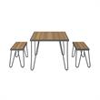 Novogratz Poolside Gossip Collection Paulette Table and Bench Set in Gray