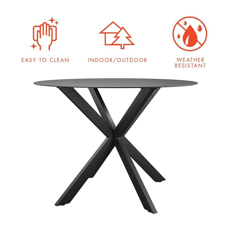 CosmoLiving by Cosmopolitan Circi Collection Dining Table in Black/Charcoal