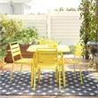 Novogratz Poolside Gossip Collection June Square Dining Table in Yellow