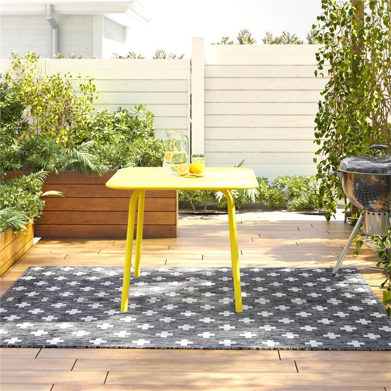 Novogratz Poolside Gossip Collection June Square Dining Table in Yellow