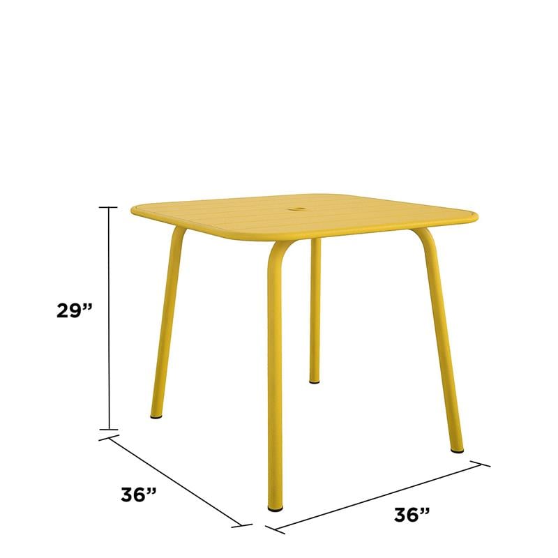 Novogratz Poolside Gossip Collection June Square Dining Table in Yellow
