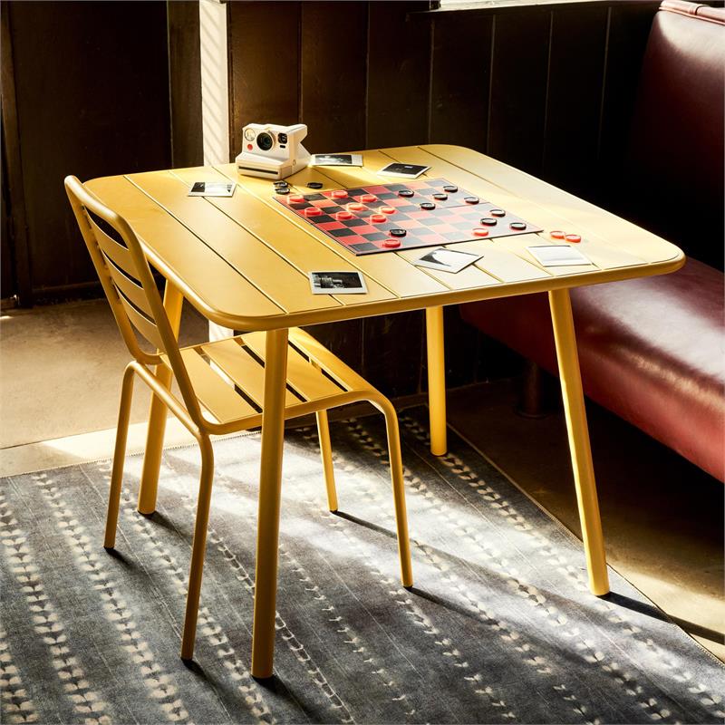 Novogratz Poolside Gossip Collection June Square Dining Table in Yellow