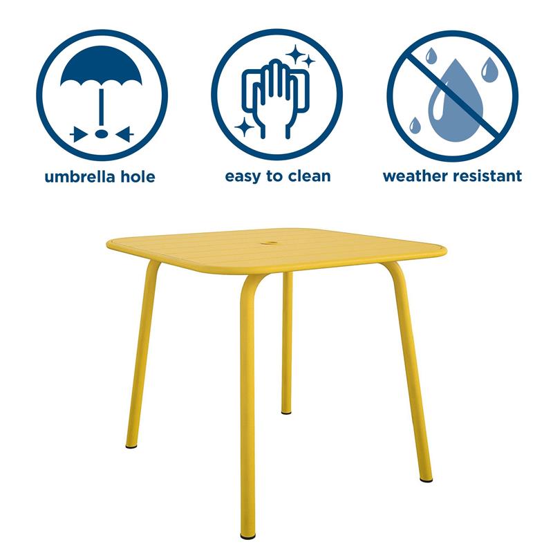 Novogratz Poolside Gossip Collection June Square Dining Table in Yellow