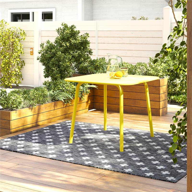 Novogratz Poolside Gossip Collection June Square Dining Table in Yellow