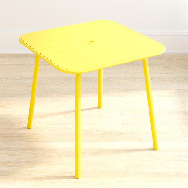Novogratz Poolside Gossip Collection June Square Dining Table in Yellow